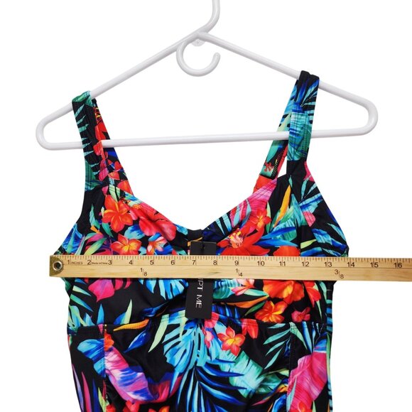 Tempt Me Womens Floral One-Piece Swimsuit Size M Adjustable Straps Multicolor - Picture 8 of 9